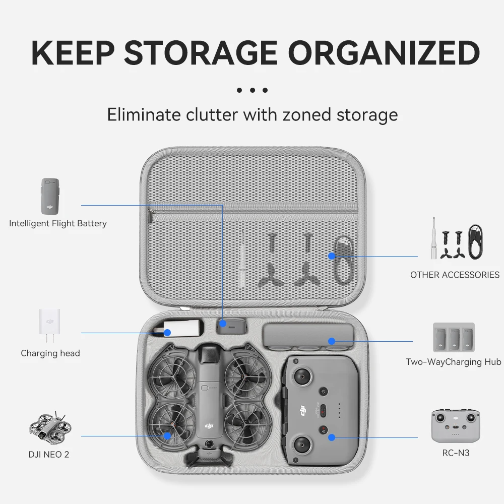 Drone Hard Shell Case - Sac de transport pour accessoires de